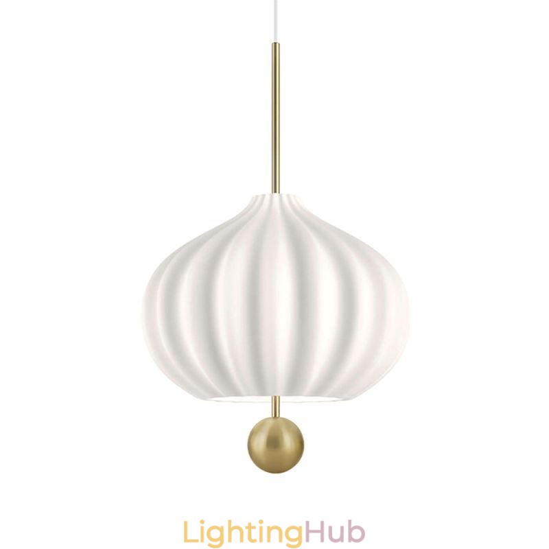 Modern White Glass Pendant Light Ball Shape Minimalist Ceiling Light