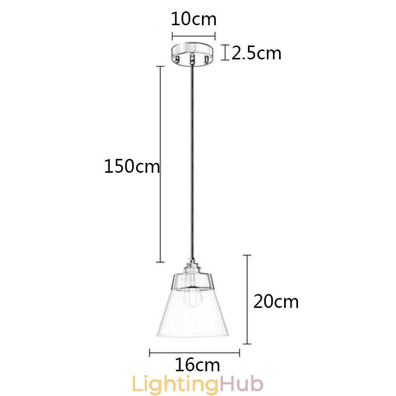 Modern Glass Pendant Light Single Hanging Pendant Lighting With Clear Glass Shade