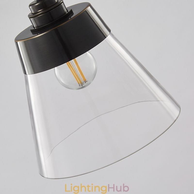 Modern Glass Pendant Light Single Hanging Pendant Lighting With Clear Glass Shade