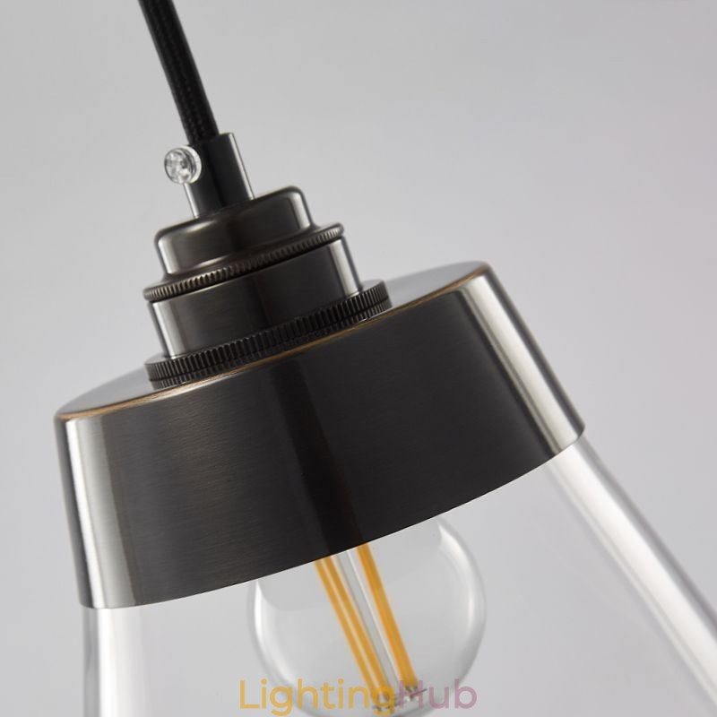Modern Glass Pendant Light Single Hanging Pendant Lighting With Clear Glass Shade
