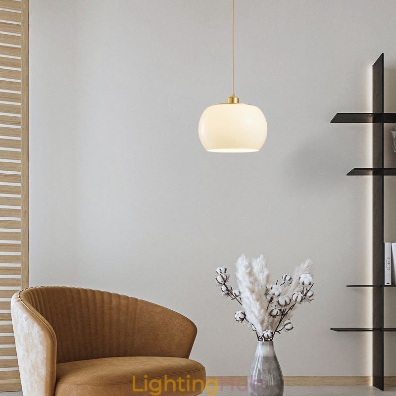 Modern Glass Pendant Light Pumpkin Design Pendant Lamp