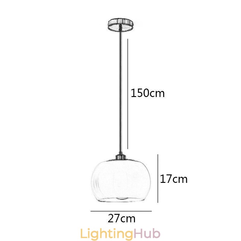 Modern Glass Pendant Light Pumpkin Design Pendant Lamp