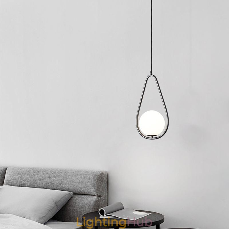 Modern Globe Pendant Light Glass Water Drop Pendant Lamp