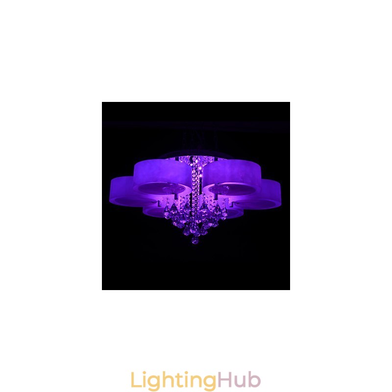 Remote Control Flush Mount Crystal Included Modern Contemporary
