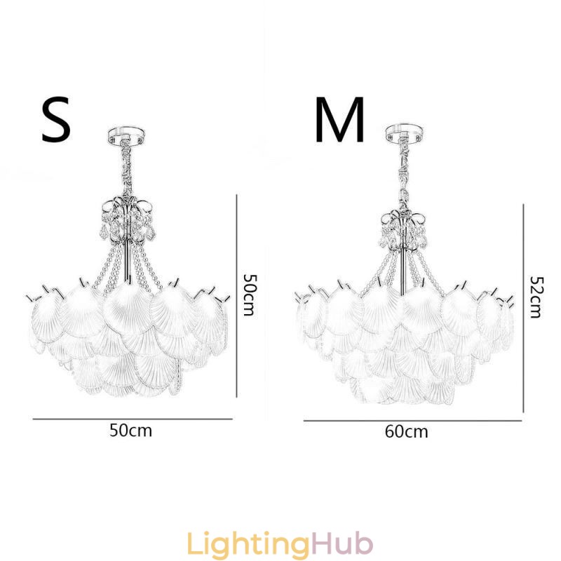 European Glass Pendant Light Post Modern Scallop Hanging Light