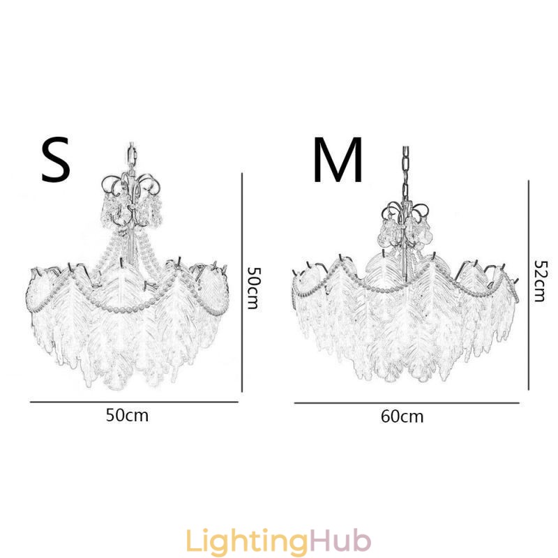 European Glass Pendant Light Post Modern Leaf Hanging Light