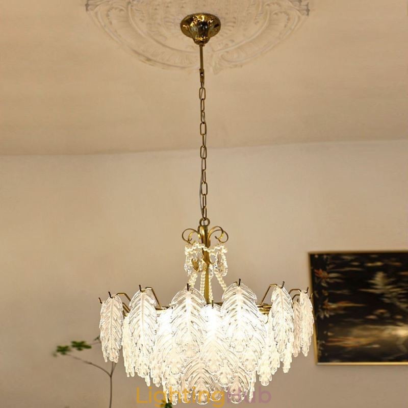 Elegant Glass Pendant Light Leaf Hanging Light
