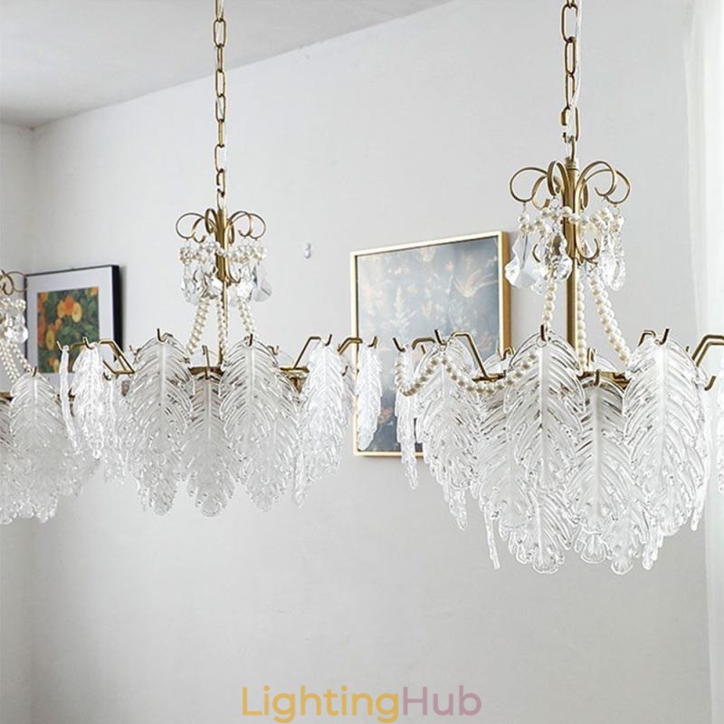 Elegant Glass Pendant Light Leaf Hanging Light