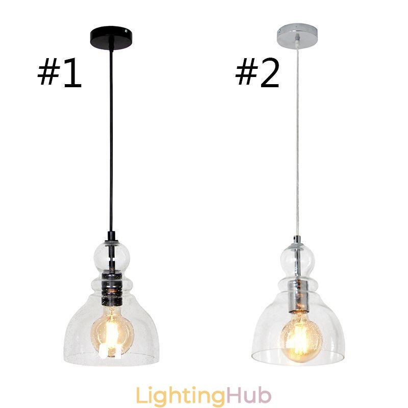 Modern Iron Pendant Light Gourd Glass Hanging Light