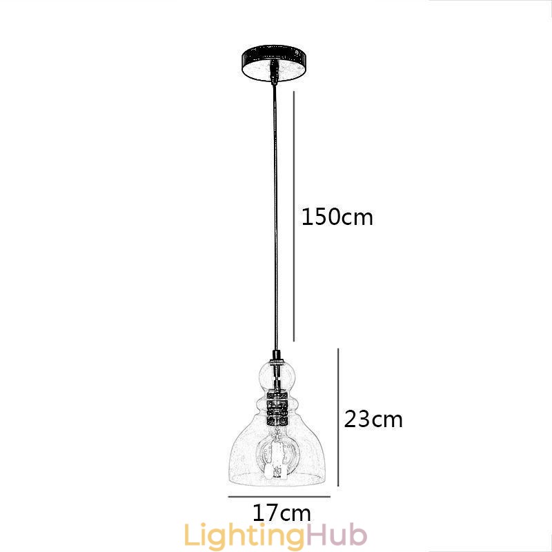 Modern Iron Pendant Light Gourd Glass Hanging Light