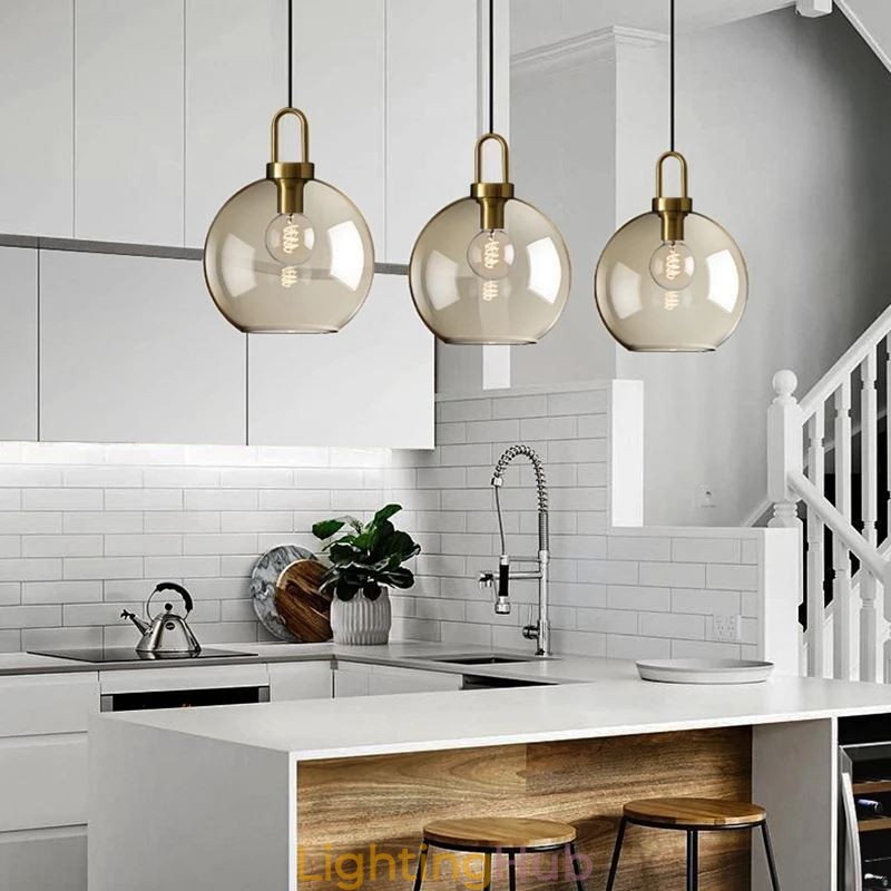 3 Light Pendant Light With Glass Shade Island