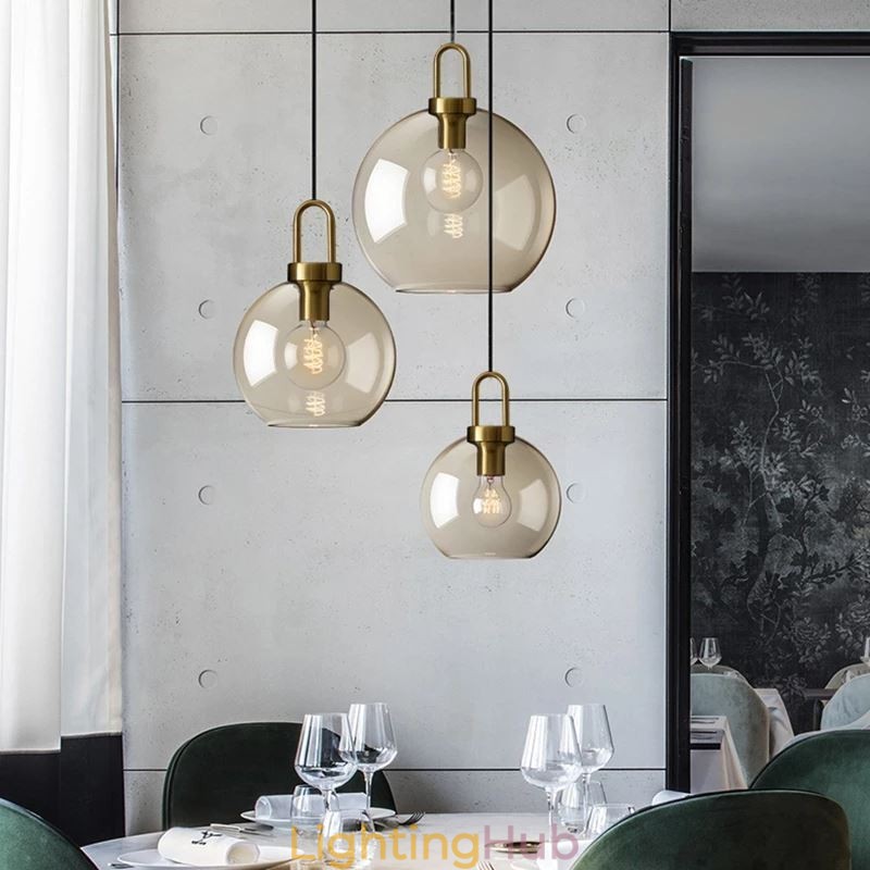 3 Light Pendant Light With Glass Shade Island