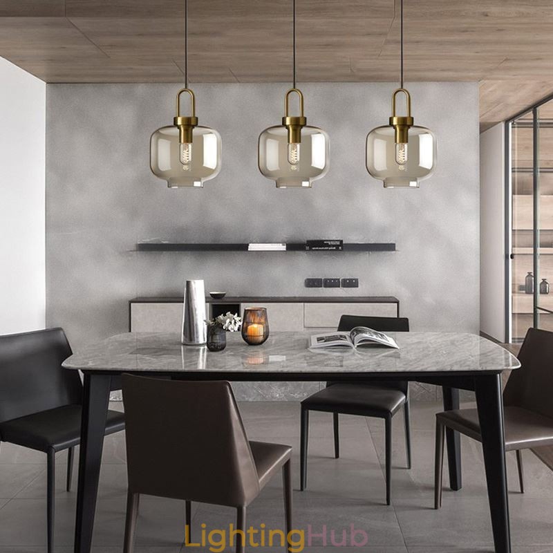 3 Light Pendant Light With Glass Shade Island