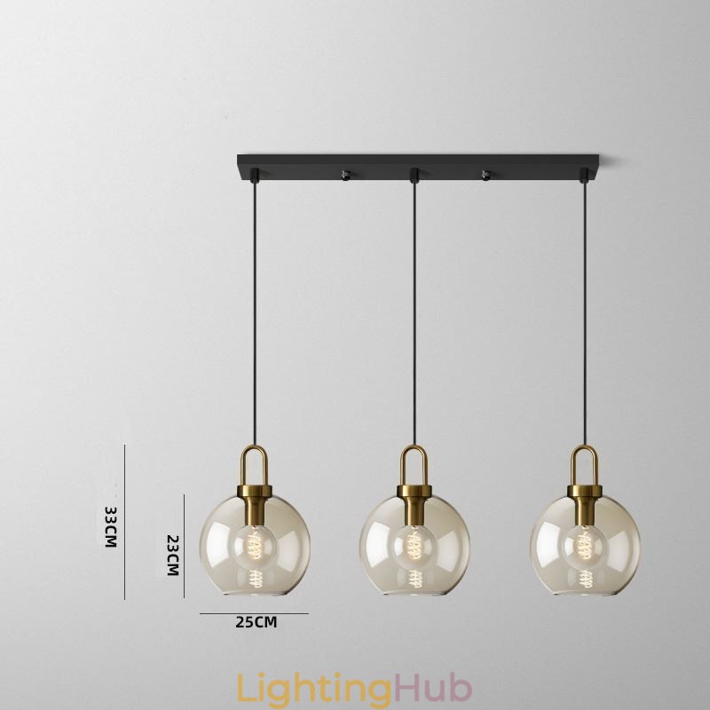 3 Light Pendant Light With Glass Shade Island