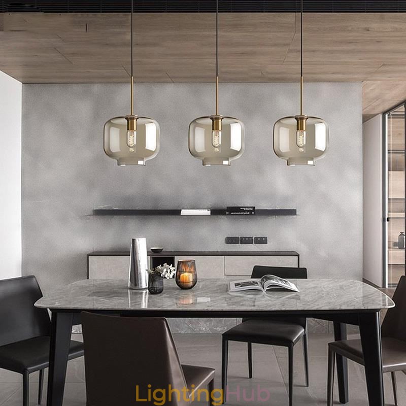 3 Light Glass Pendant Light Classic Cluster Hanging Lighting Fixture Café