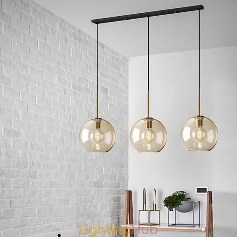 3 Light Glass Pendant Light Classic Cluster Hanging Lighting Fixture Café
