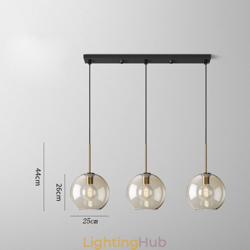 3 Light Glass Pendant Light Classic Cluster Hanging Lighting Fixture Café