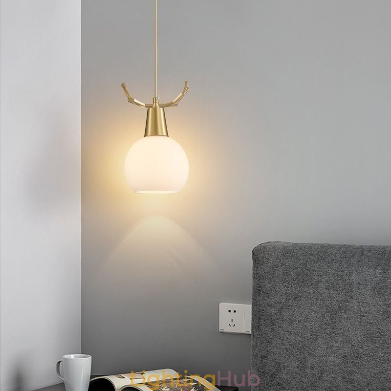 Modern Simple Copper Pendant Light Antler Hanging Light