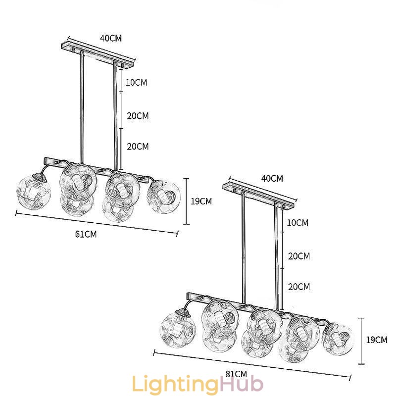Magic Bean Pendant Light Glass Globe Lighting