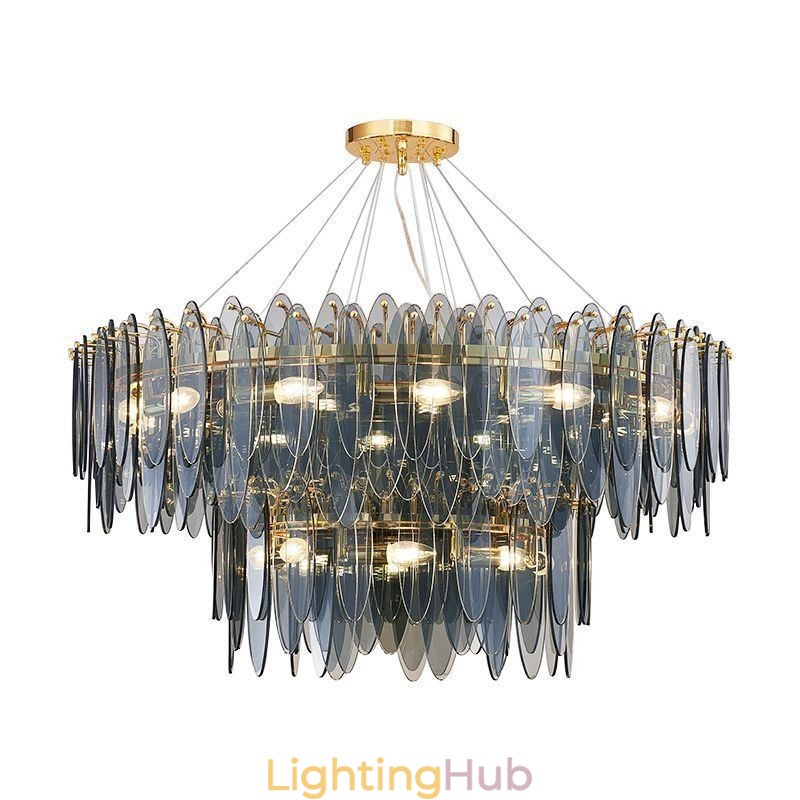 Modern Round Glass Pendant Light Elegant Glass Chandelier