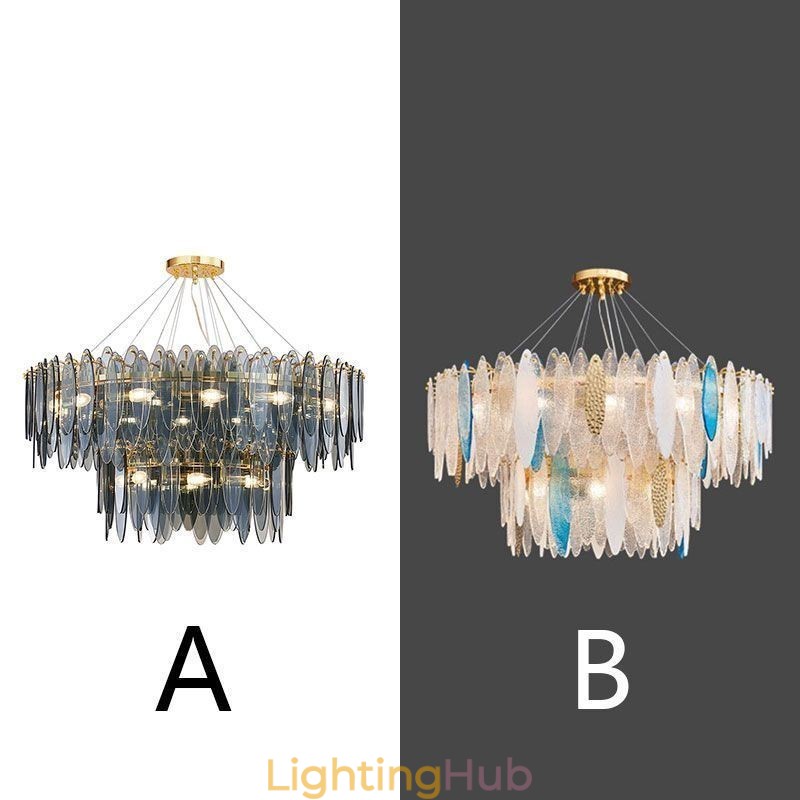 Modern Round Glass Pendant Light Elegant Glass Chandelier