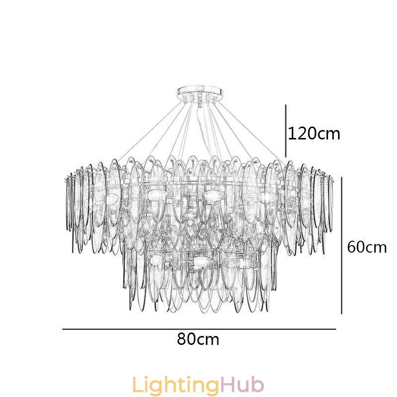 Modern Round Glass Pendant Light Elegant Glass Chandelier