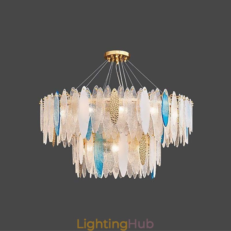 Modern Round Glass Pendant Light Elegant Glass Chandelier