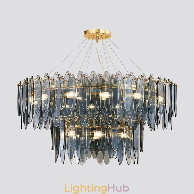 Modern Round Glass Pendant Light Elegant Glass Chandelier