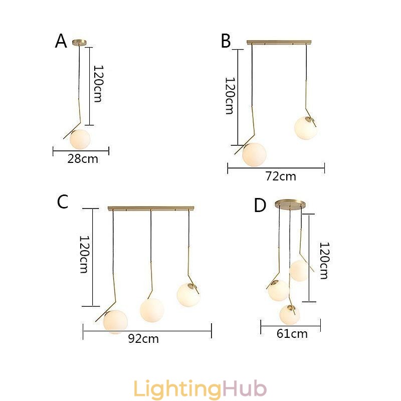 Glass Ball Light Fixture Island