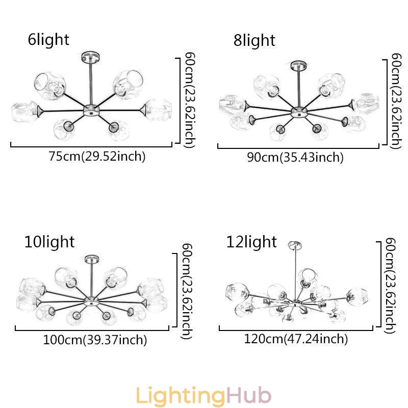 Nordic Glass Pendant Light Magic Bean Shape Lamp Chandelier Lighting