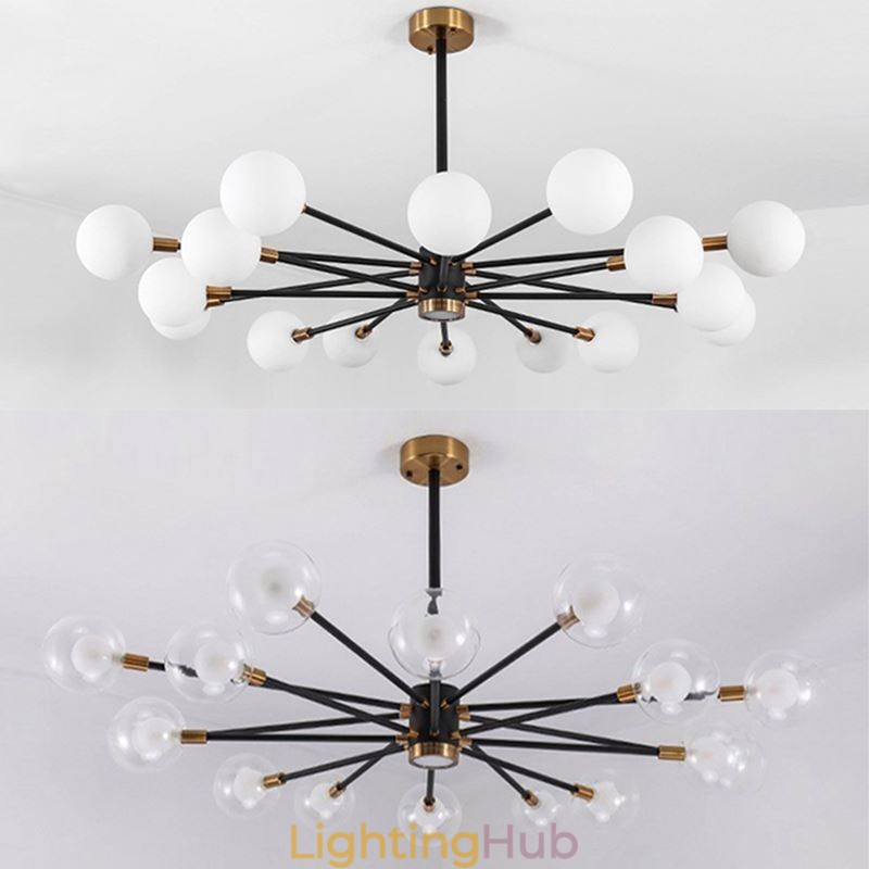 Nordic Glass Pendant Light Milky White Round Lamp Chandelier Lighting