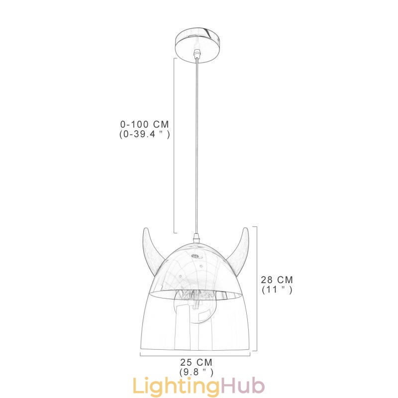 Classical Glass Pendant Light Wood Horn Lamp Creative Lighting