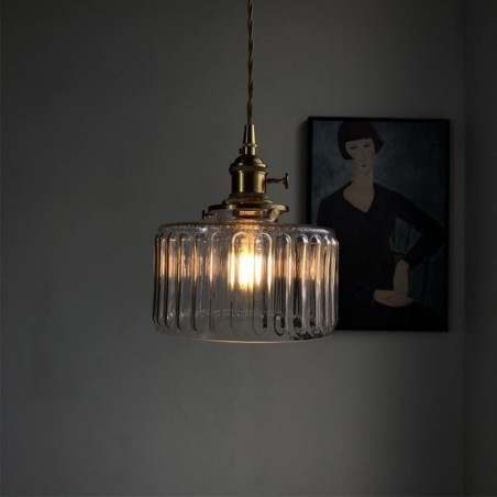 Jelly Jar Clear Ribbed Glass Pendant Light With Twist Switch Jelly Jar Clear Ribbed Glass Pendant Light With Twist Switch