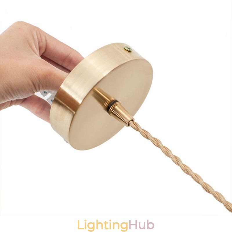 Modern Retro Glass Pendant Lighting Flower Shade Lamp With Twist Switch Light
