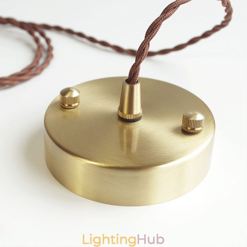 Clear Ribbed Glass Pendant Light Flower Shape Lamp With Twist Switch