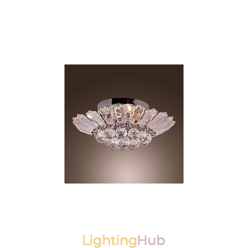 Modern Semi Flush Mount in Crystal Feature