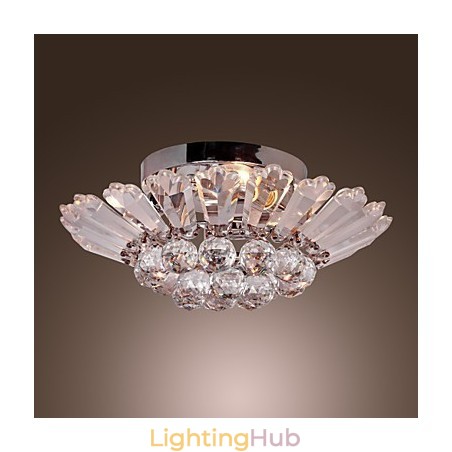 Modern Semi Flush Mount in Crystal Feature Modern Semi Flush Mount in Crystal Feature