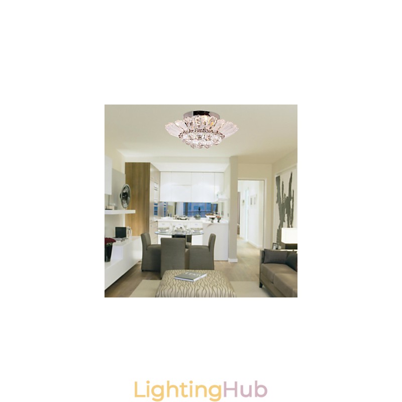 Modern Semi Flush Mount in Crystal Feature