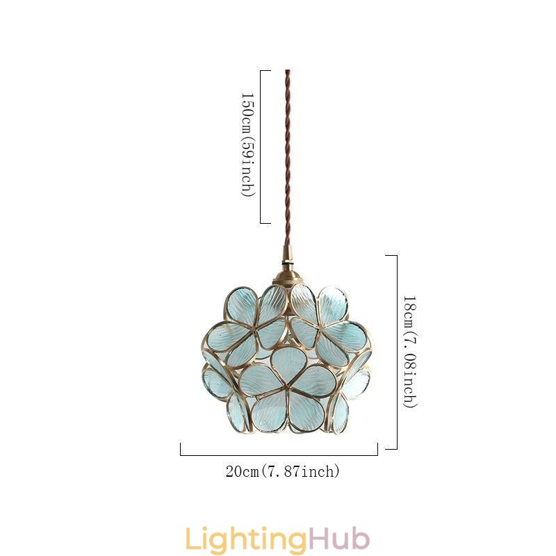Nordic Creative Pendant Light Glass Home Lighting Petal Shape Lamp Bedside Lamp