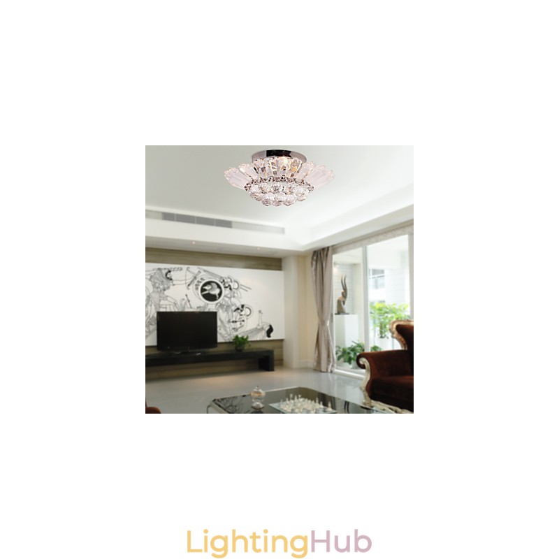 Modern Semi Flush Mount in Crystal Feature