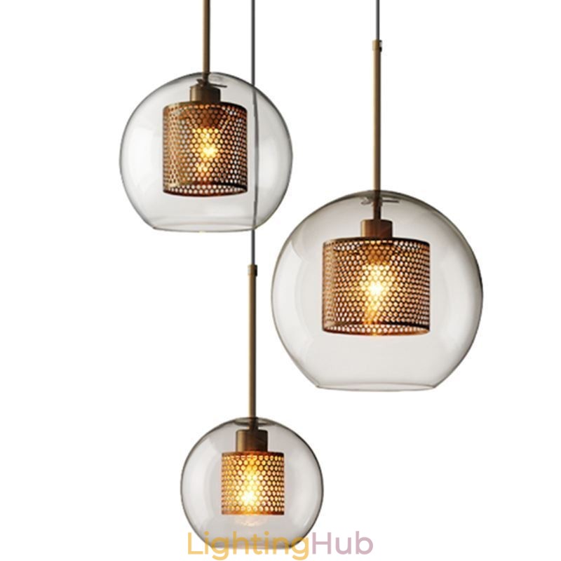 Nordic Pendant Light Glass Home Lighting Round Ball Shape Lamp Bedside Lamp