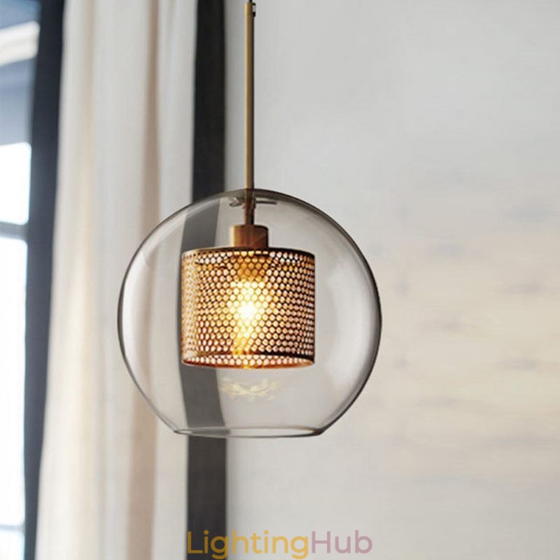Nordic Pendant Light Glass Home Lighting Round Ball Shape Lamp Bedside Lamp