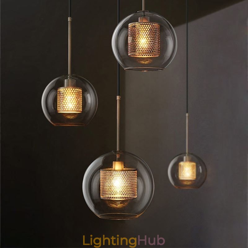 Nordic Pendant Light Glass Home Lighting Round Ball Shape Lamp Bedside Lamp