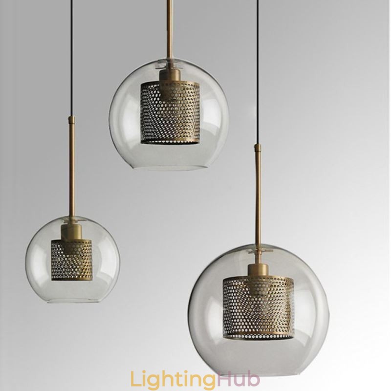Nordic Pendant Light Glass Home Lighting Round Ball Shape Lamp Bedside Lamp