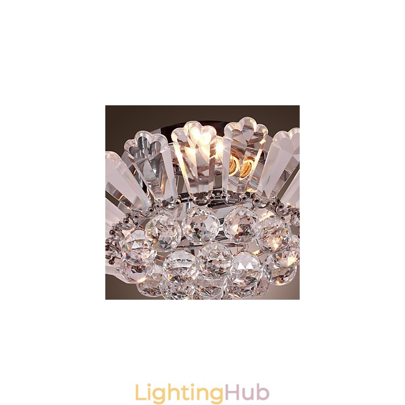 Modern Semi Flush Mount in Crystal Feature