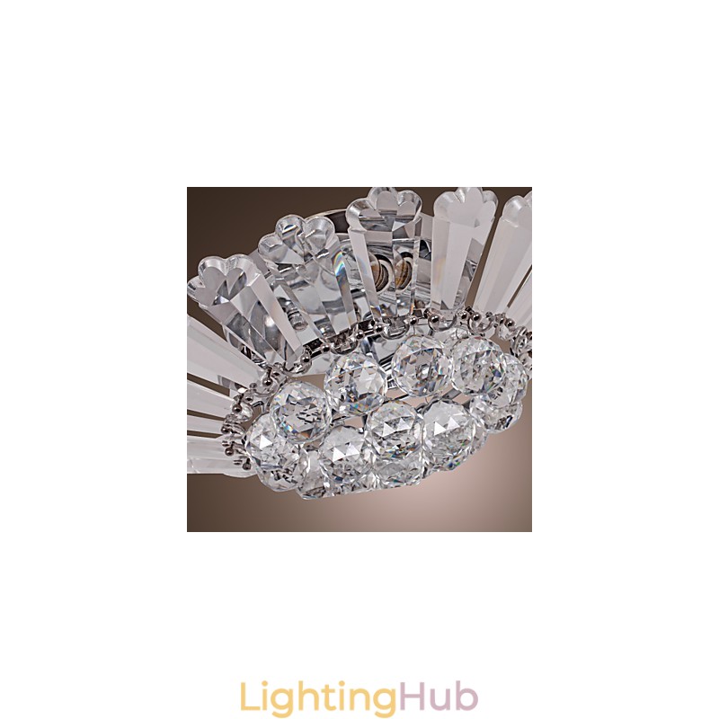 Modern Semi Flush Mount in Crystal Feature