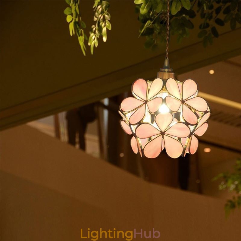 Nordic Creative Pendant Light Glass Home Lighting Petal Shape Lamp Lamp