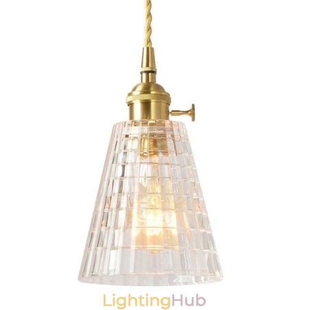 Square Clear Ribbed Glass Pendant Light Brass Lamp With Twist Switch Lighting Square Clear Ribbed Glass Pendant Light Brass Lamp With Twist Switch Lighting