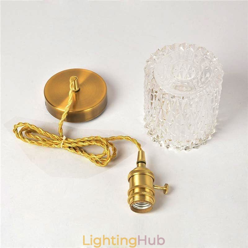 Jelly Jar Light Fixture Ribbed Glass Pendant Light