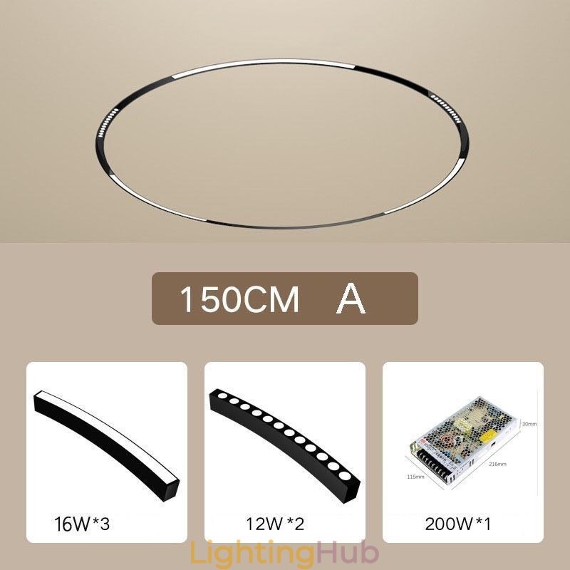 Circular Track Light Magnetic Recessed Track Lighting Fixture φ150cm